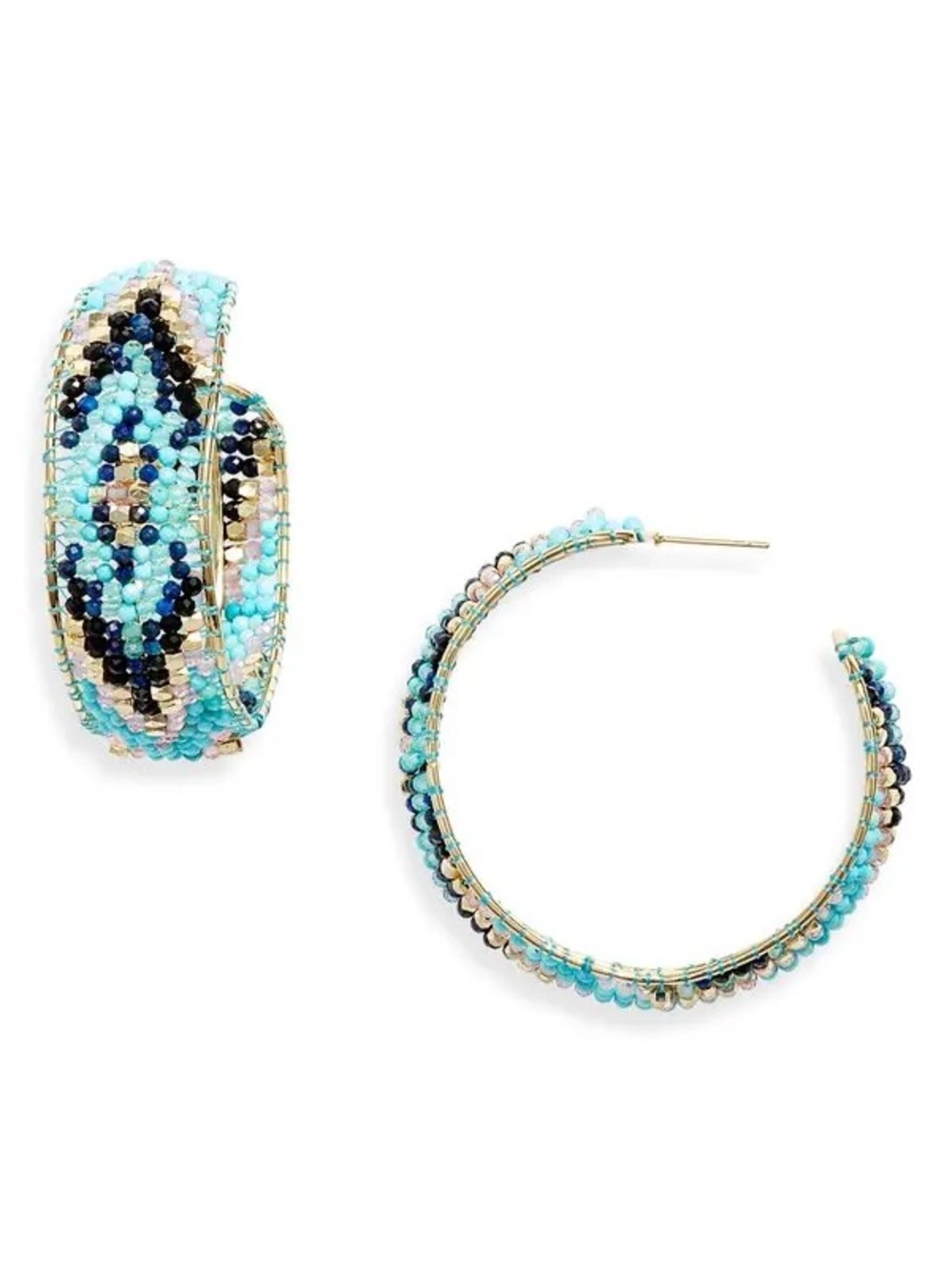 Kendra Scott Britt Beaded Hoop Earrings in gold/Turquoise